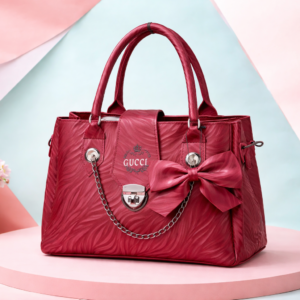 Elegant Maroon Textured Handbag