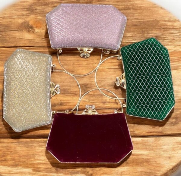 Skin Green Party Clutch with Crystal Lock - Image 2