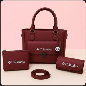 Black Handbag Set with Wallet & Keychain Charm