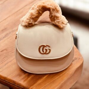 Elegant Handbag with Fur Handle
